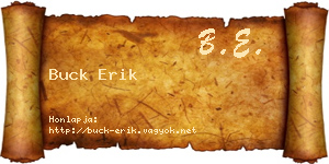Buck Erik névjegykártya